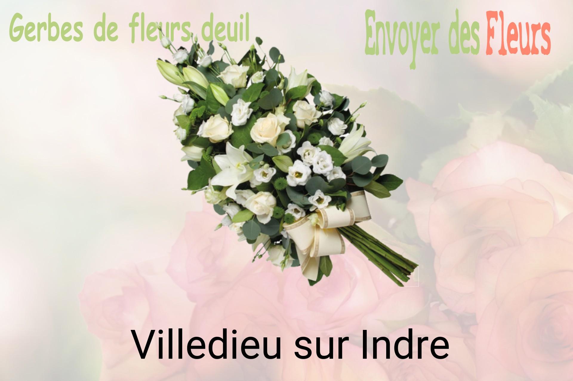 Gerbe de fleurs de deuil livrée à Villedieu-sur-Indre